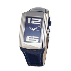Chronotech 7017 Blue Leather Strap Watch Men Blue Watches